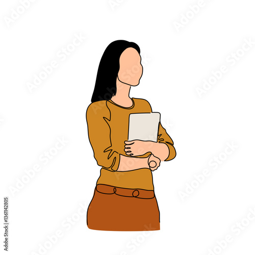 Women Office Workers Cartoon Illustration for Professional and Business Concepts