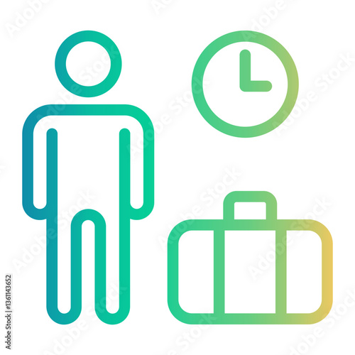 stand Line Gradient Icon