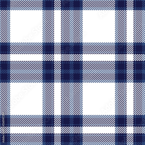 Metallic Prussian Blue Seamless Tartan with Iridescent Navy Blue accents Textile Design