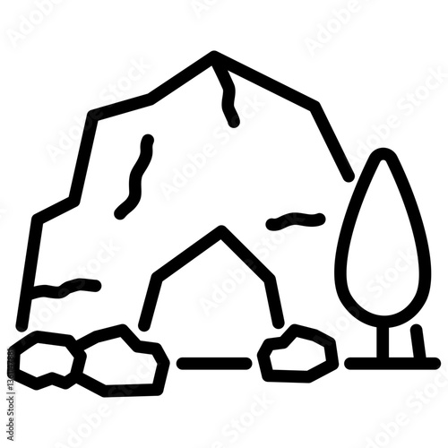 Cave Icon Lineal Syle