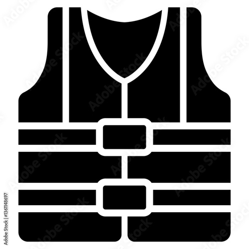 Life Vest Icon Black Style