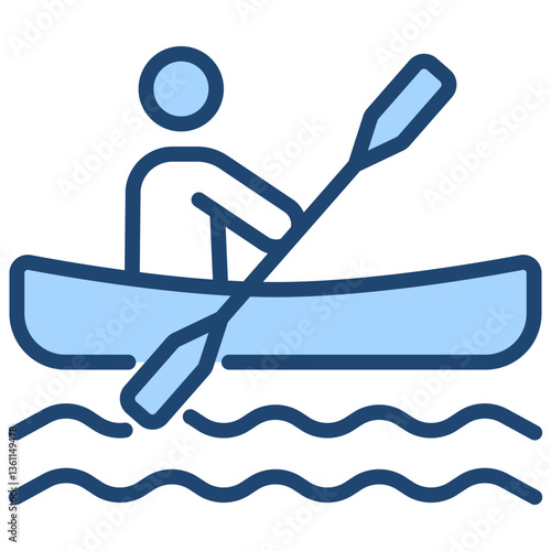 Canoe Icon Lineal Blue Style