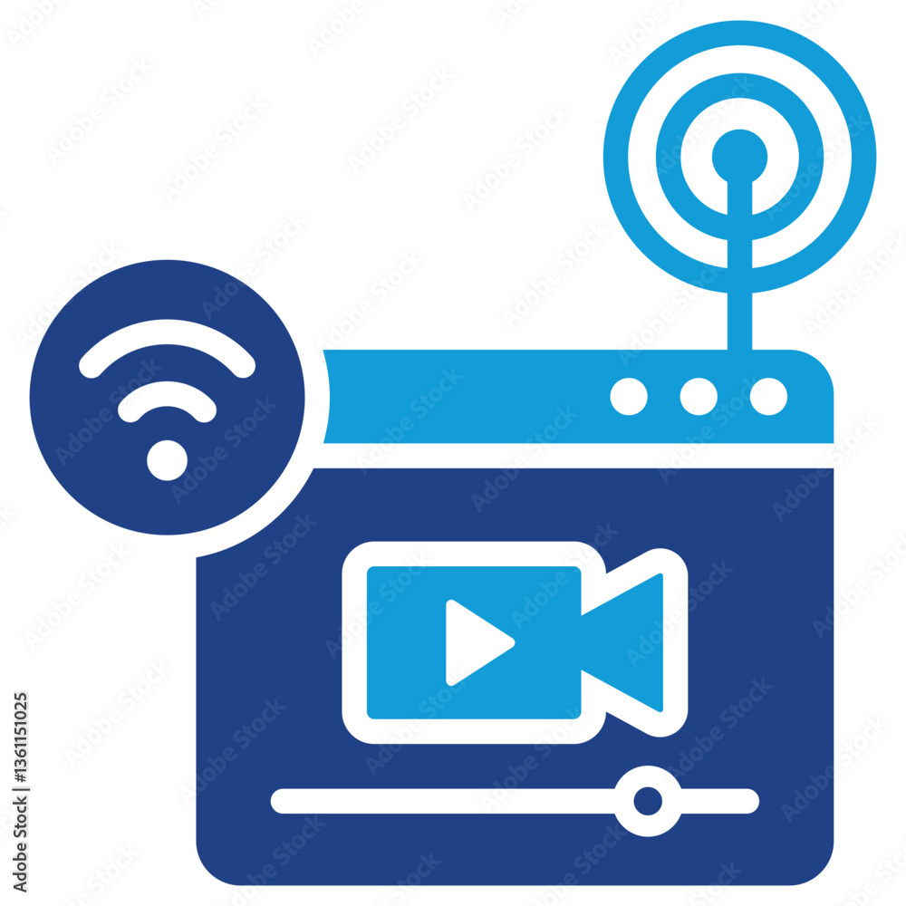 Live Broadcast Icon Dual Tone Color Style Live Broadcast Icon Dual Tone Color Style