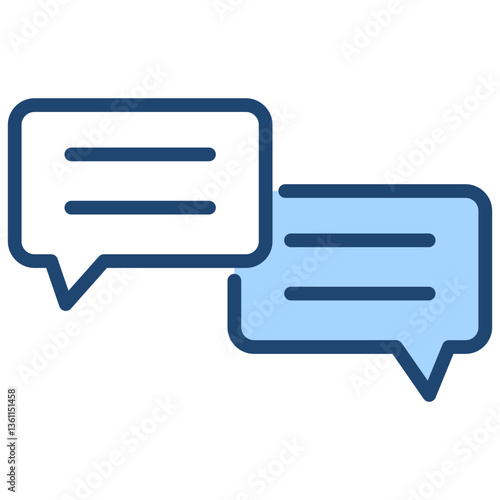 Chat Bubble Icon Lineal Blue Style