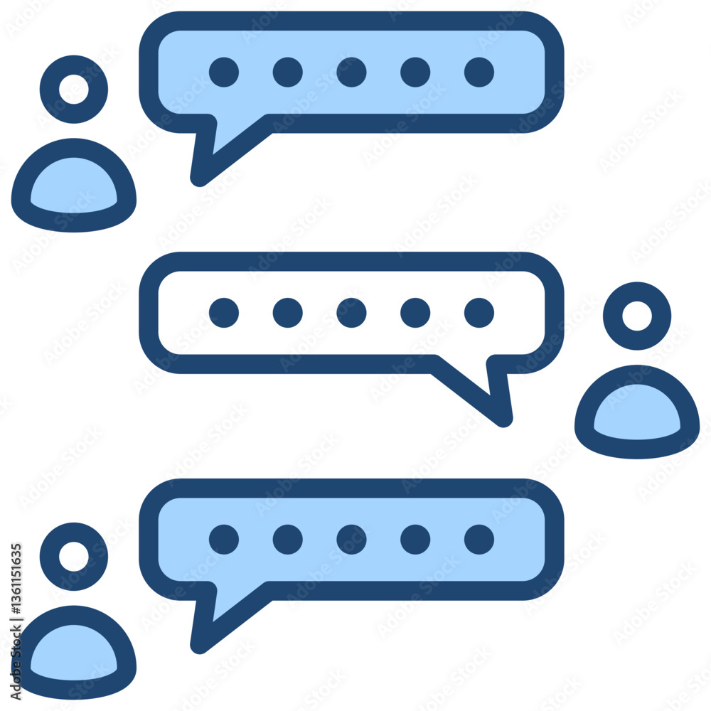 Message Thread Icon Lineal Blue Style Message Thread Icon Lineal Blue Style