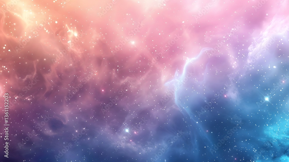 Soft Pastel Galaxy with Mystical Nebula Swirls and Glowing Stars Soft Pastel Galaxy with Mystical Nebula Swirls and Glowing Stars
