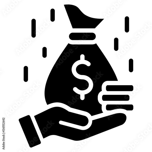 Revenue Stream Icon Black Style