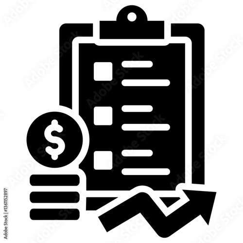 Financial Planning Icon Black Style