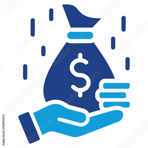 Revenue Stream Icon Dual Tone Color Style