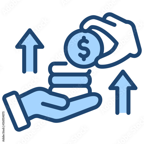 Funding Rounds Icon Lineal Blue Style