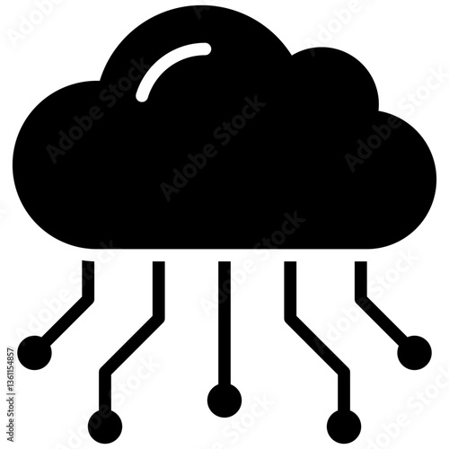 Cloud Computing Icon Black Style