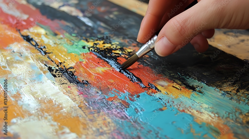 close up of a hand holding a paint brush close up of a hand holding a paint brush