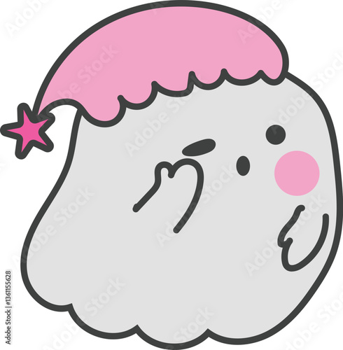 Sleepy ghost illustration