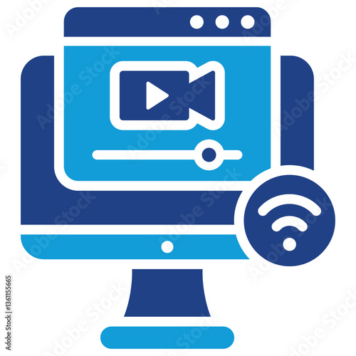 Online Streaming Icon Dual Tone Color Style