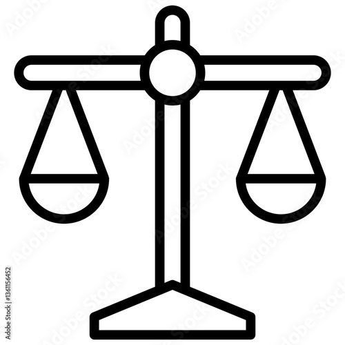 Justice Scales Icon Lineal Syle