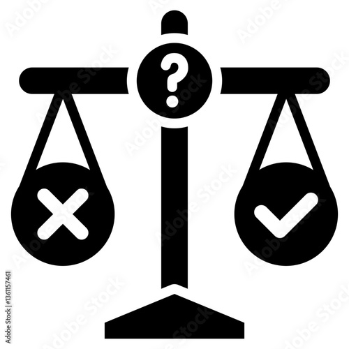 Ethical Dilemma Icon Black Style