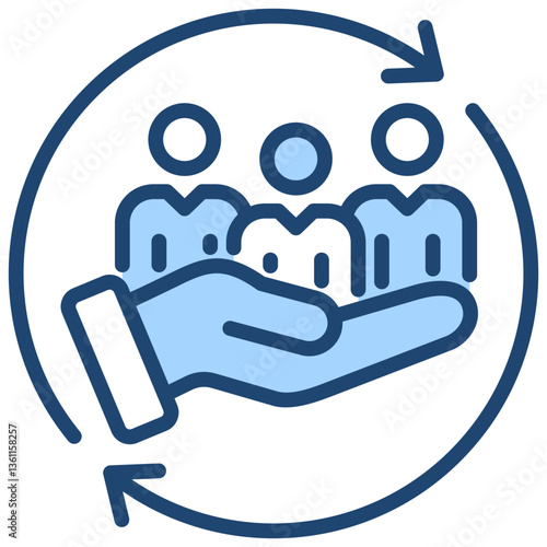 Diversity Inclusion Icon Lineal Blue Style