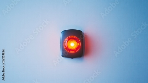 Red Alarm Button Isolated on White Background