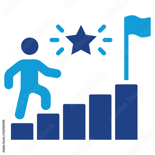 Successful Path Icon Dual Tone Color Style