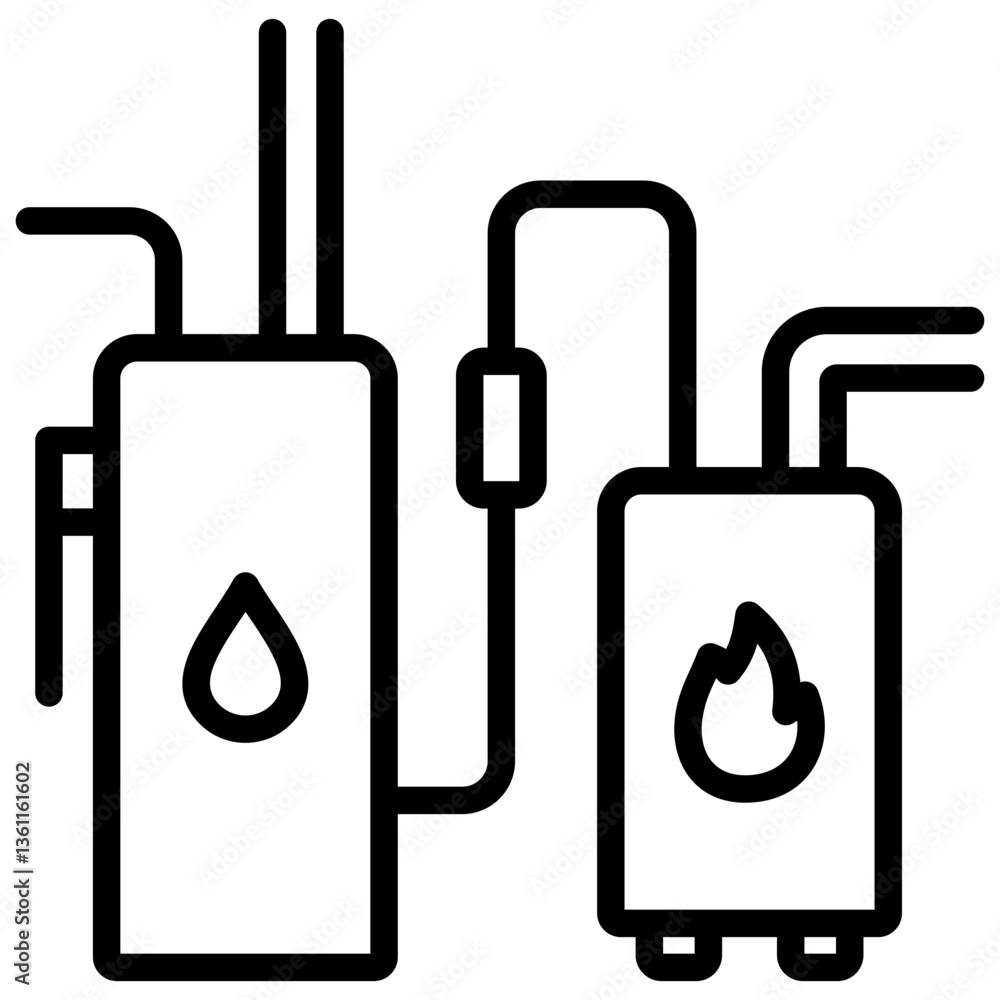Fotografie Boiler Room Icon Lineal Syle