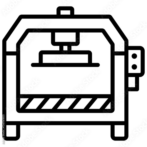 Hydraulic Press Icon Lineal Syle