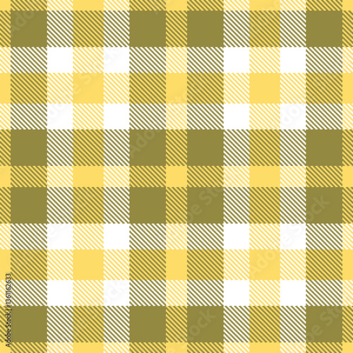 Rich Pale Gold Seamless Tartan with Dark Drab accents Textile Design