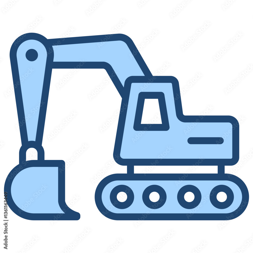 Heavy Machinery Icon Lineal Blue Style Heavy Machinery Icon Lineal Blue Style