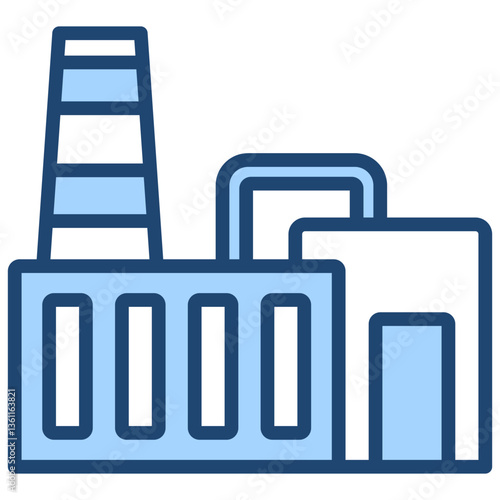 Steel Factory Icon Lineal Blue Style