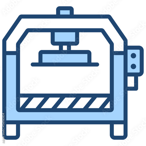 Hydraulic Press Icon Lineal Blue Style