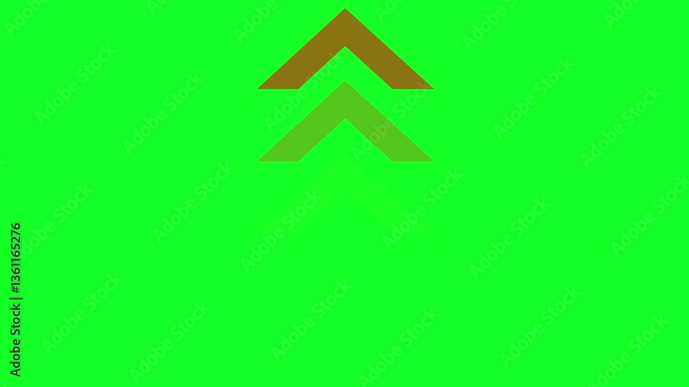 Red arrow moving up on green screen. Red arrow moving up on green screen.