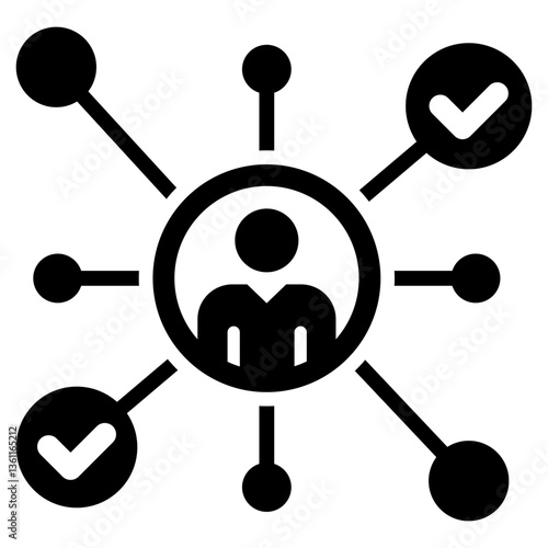 Skill Mapping Icon Black Style