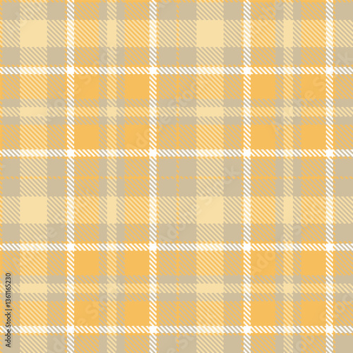 Modern Pale Butterscotch Seamless Tartan Textile Design