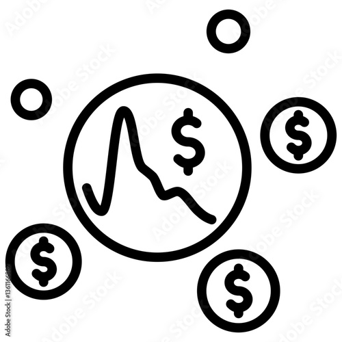 Economic Bubble Icon Lineal Syle