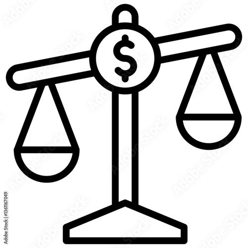 Economic Imbalance Icon Lineal Syle