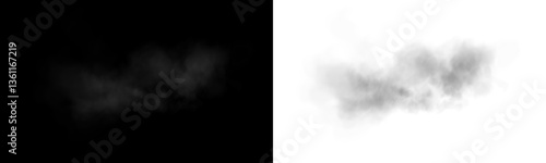 Fog haze effect on black and white canvas
