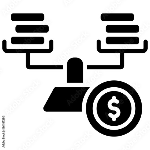 Price Stability Icon Black Style