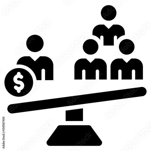 Wealth Inequality Icon Black Style