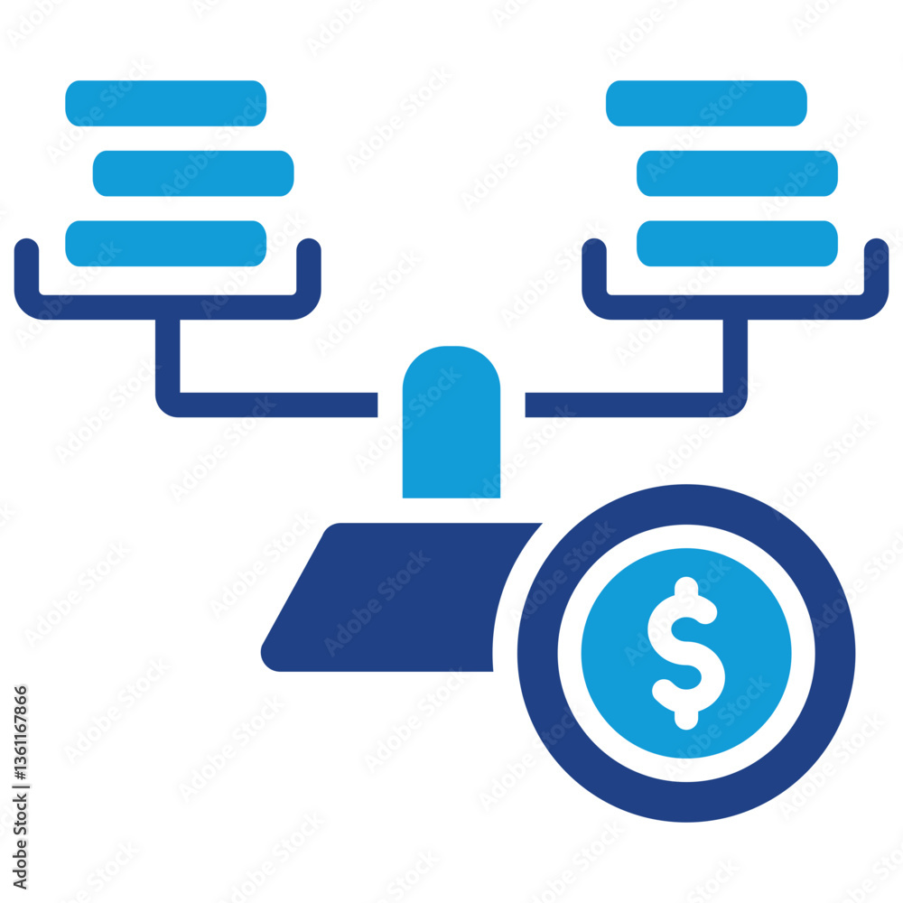 Price Stability Icon Dual Tone Color Style Price Stability Icon Dual Tone Color Style