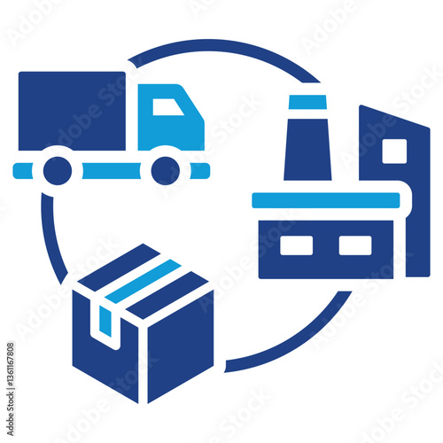 Supply Chain Icon Dual Tone Color Style