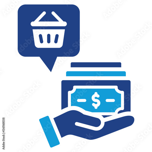Purchasing Power Icon Dual Tone Color Style