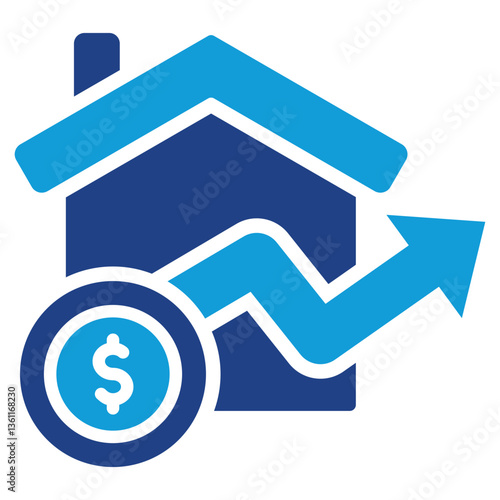 Housing Prices Icon Dual Tone Color Style