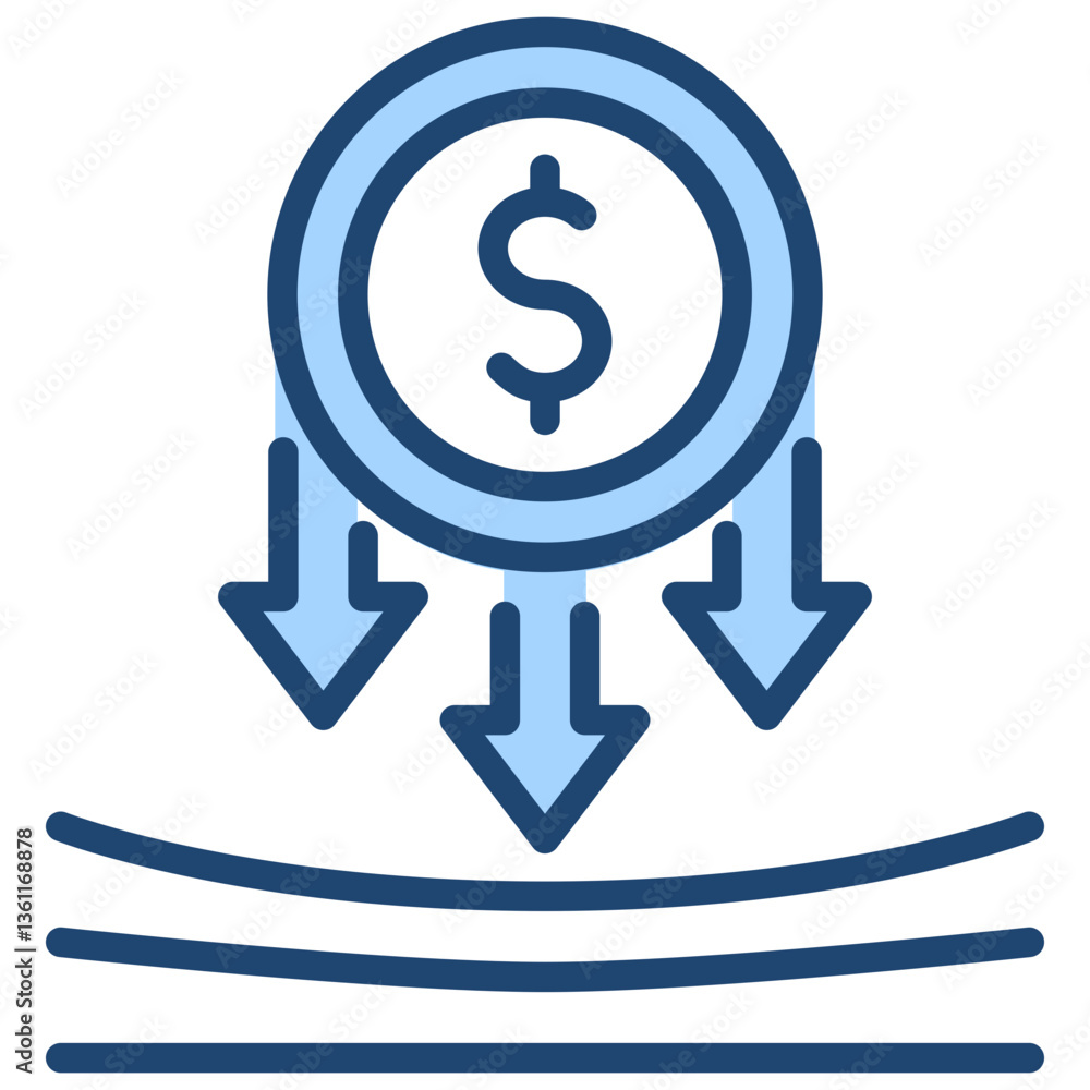 Inflation Pressure Icon Lineal Blue Style Inflation Pressure Icon Lineal Blue Style