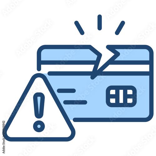Credit Crunch Icon Lineal Blue Style