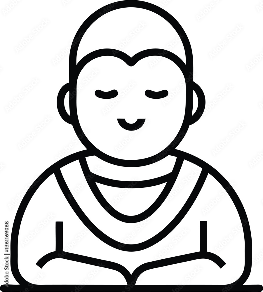Arhat single outline icon on white background. Arhat single outline icon on white background.