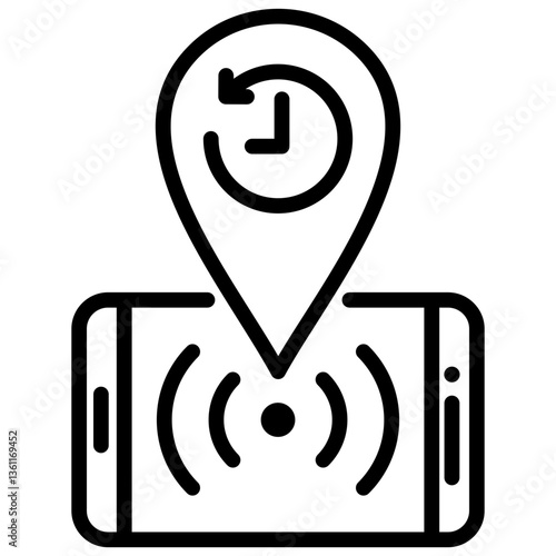 Realtime Tracking Icon Lineal Syle