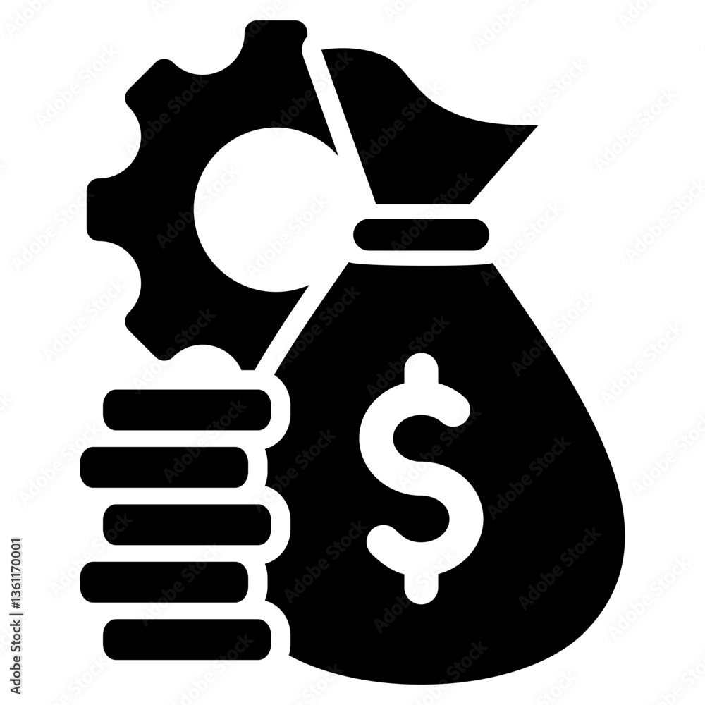 Asset Management Icon Black Style Asset Management Icon Black Style