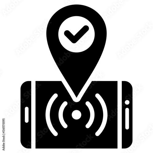 Live Tracking Icon Black Style
