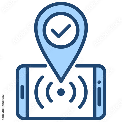 Live Tracking Icon Lineal Blue Style