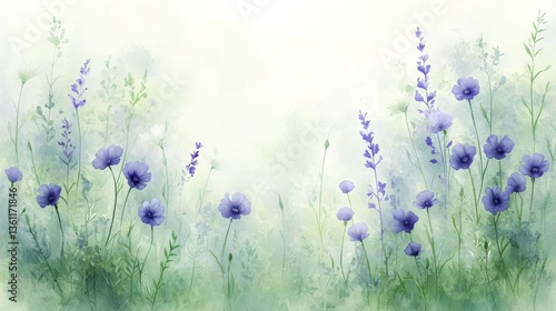 Watercolor painting of purple flowers, a vibrant floral masterpiece for art lovers