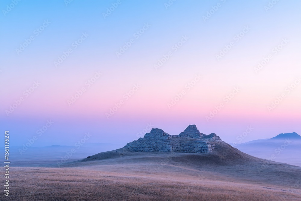 serene panorama capturing ancient historical site at dawn bathed in soft glow of early morning light invites sense serene panorama capturing ancient historical site at dawn bathed in soft glow of early morning light invites sense